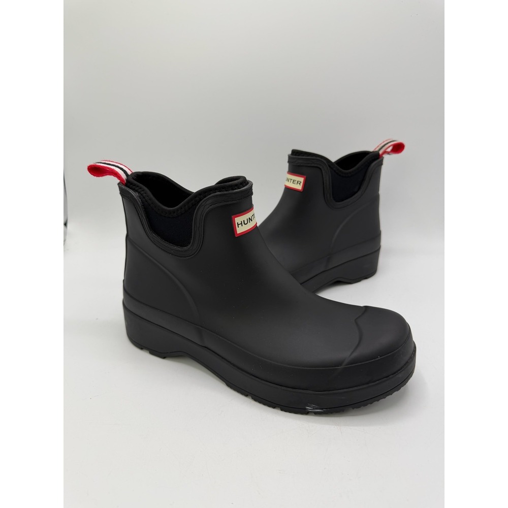 Hunter Play Chelsea Neoprene Rain Boots Black MFS9022RMA Mens Size 10 No Box